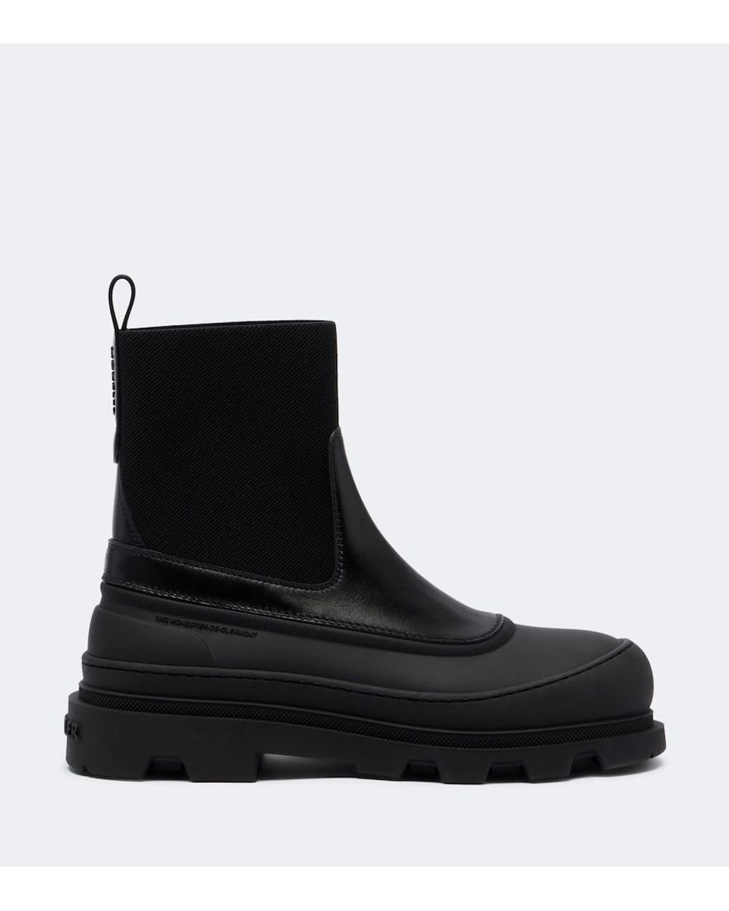 Moncler Black Vera Edge Leather-Trimmed Ankle Boots