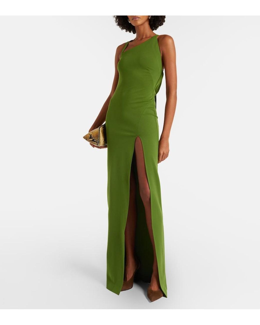 The Attico Brown Viper Suede Slingback Pumps