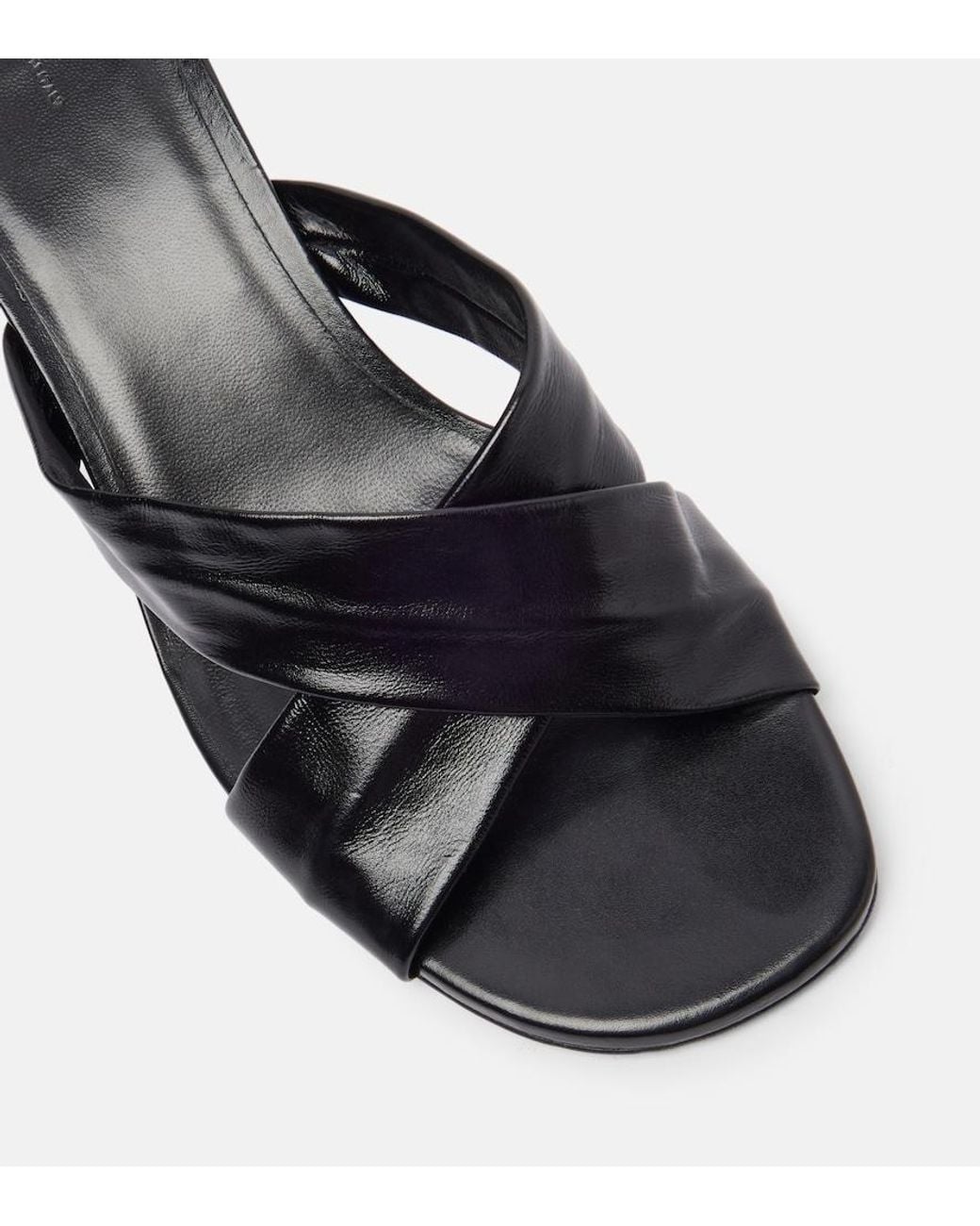 Khaite Gray Liria 55 Leather Mules