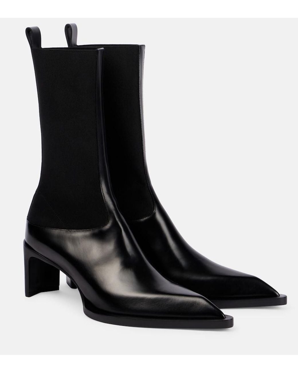 Jil Sander Black Leather Ankle Boots