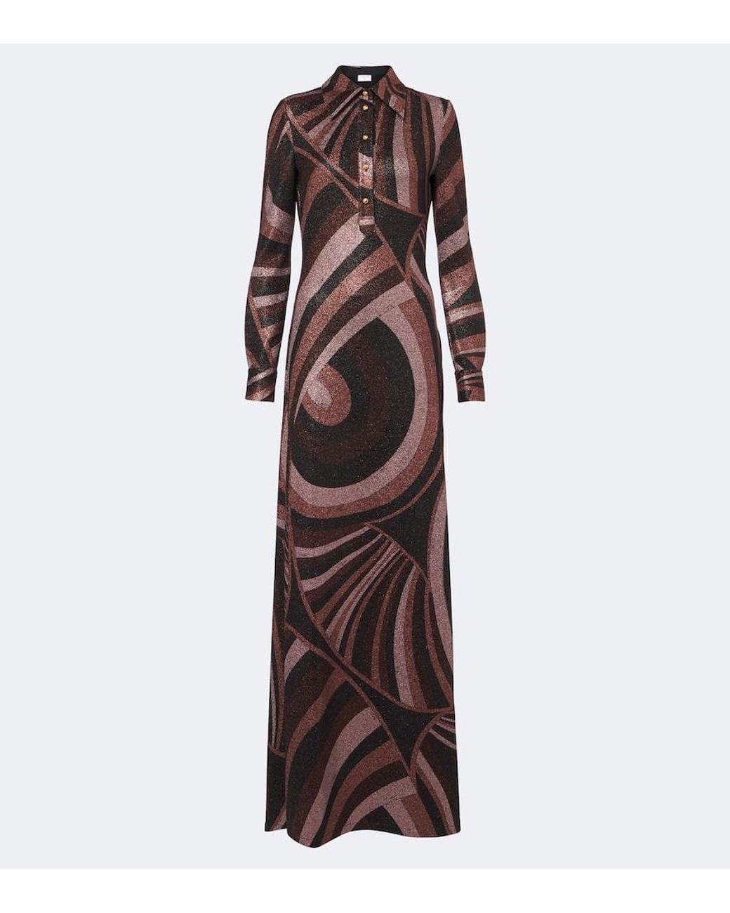 Emilio Pucci Brown Iride Lurex Jersey Gown