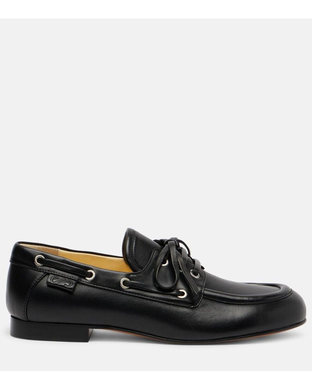 Proenza Schouler Black Leather Boat Shoes
