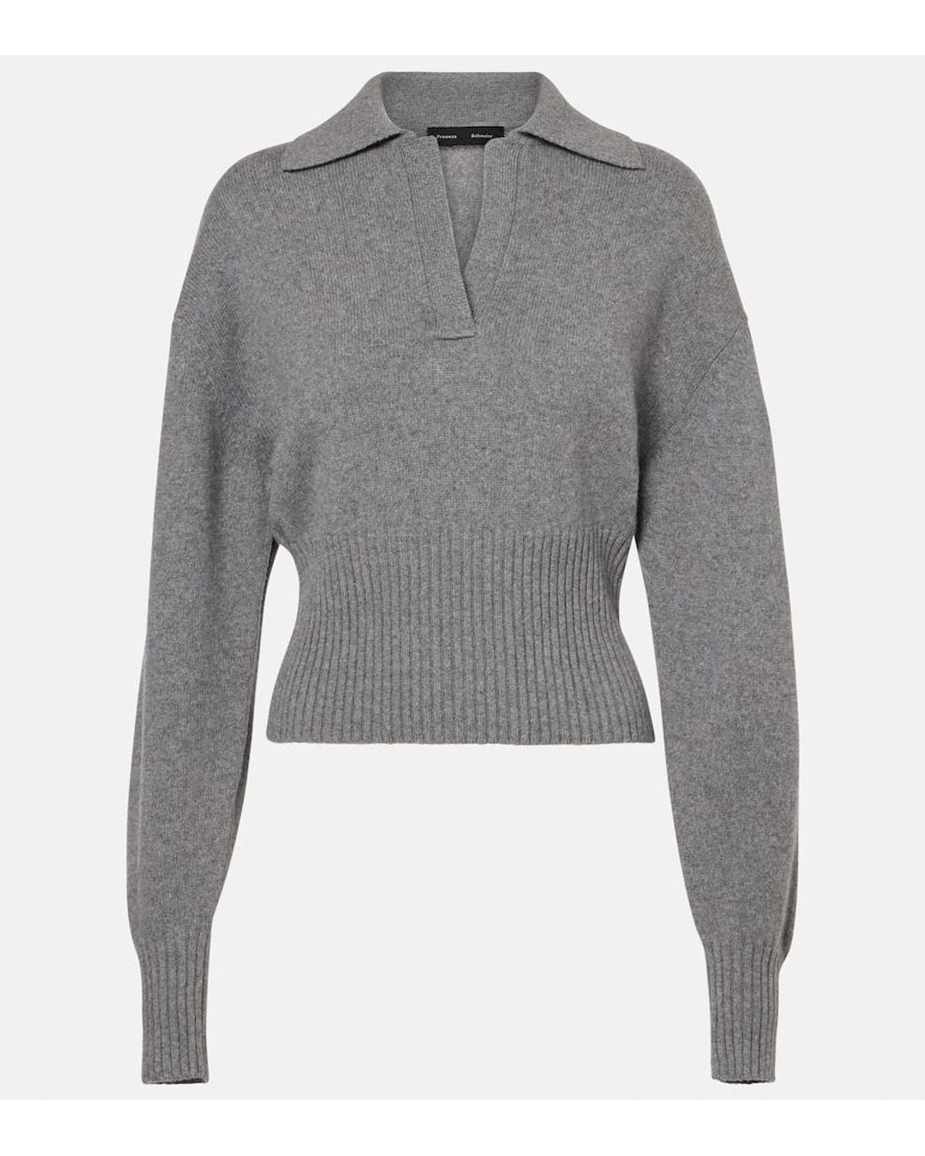 Proenza Schouler Gray Jeanne Cashmere And Wool Sweater