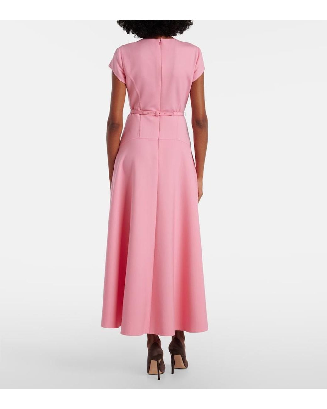 Oscar de la Renta Pink Wool-Blend Maxi Dress