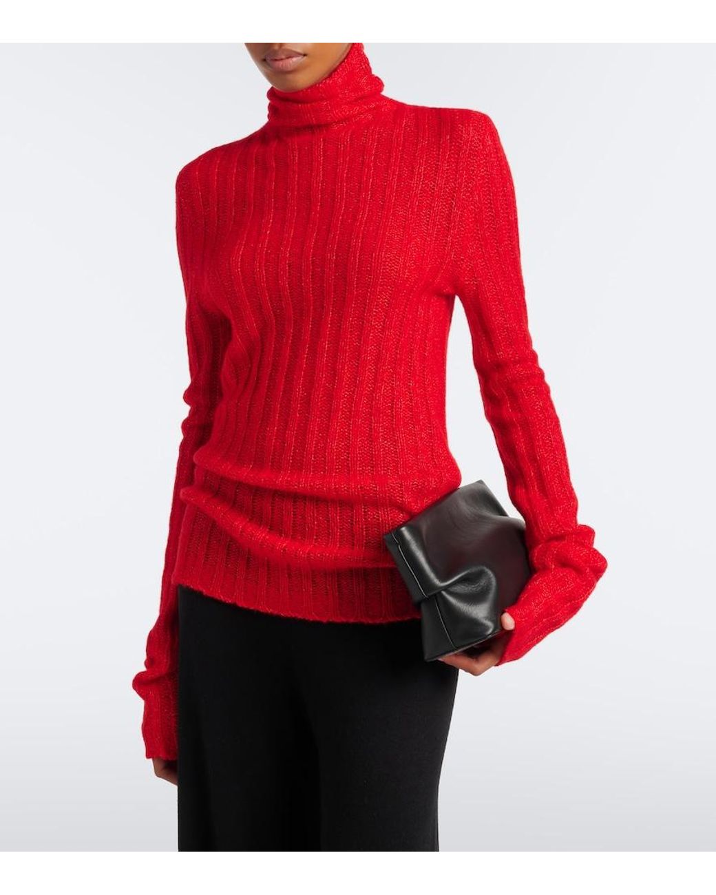 Lisa Yang Red Emiliana Cashmere And Silk Turtleneck Sweater
