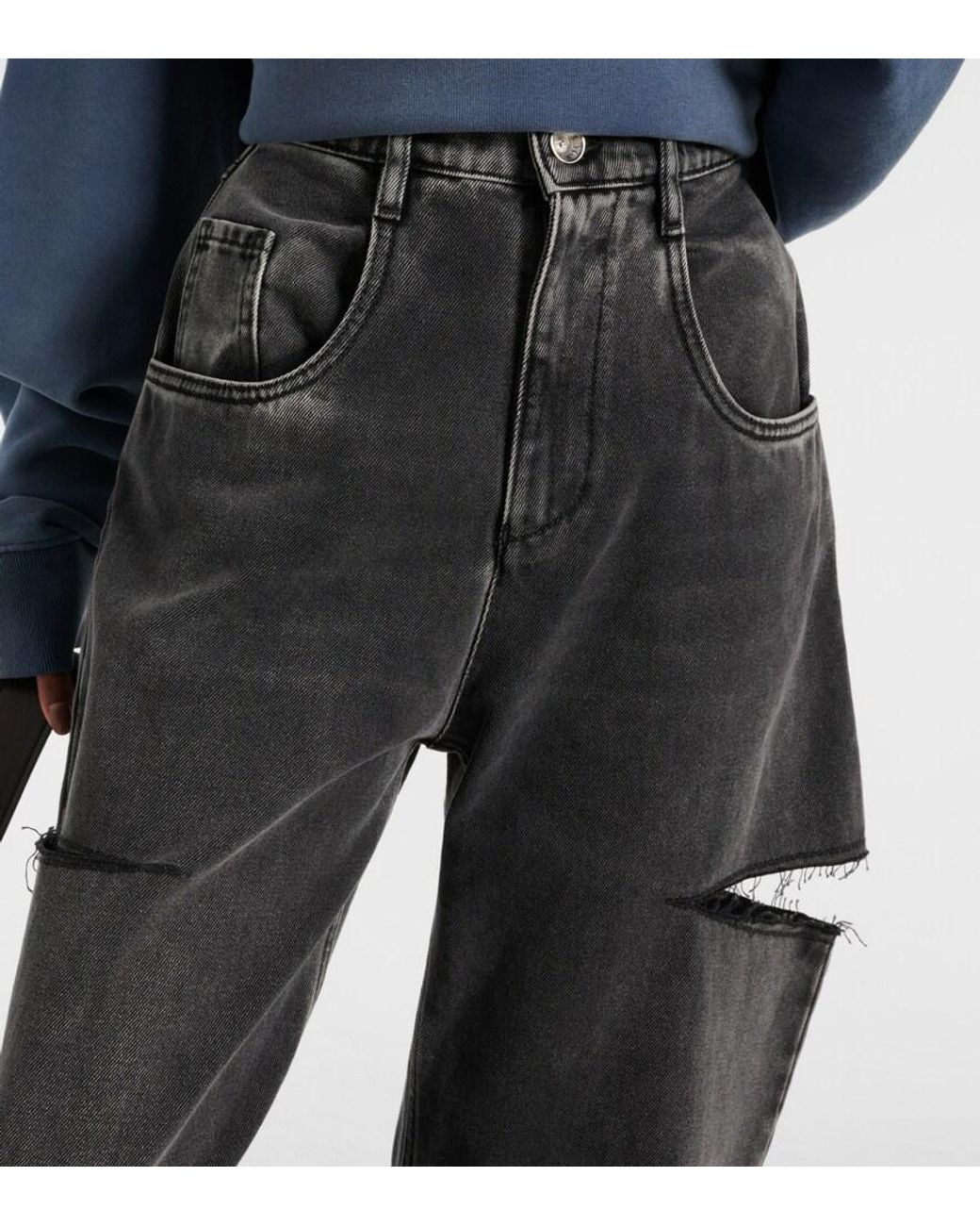 Maison Margiela Gray Cutout Wide-Leg Jeans