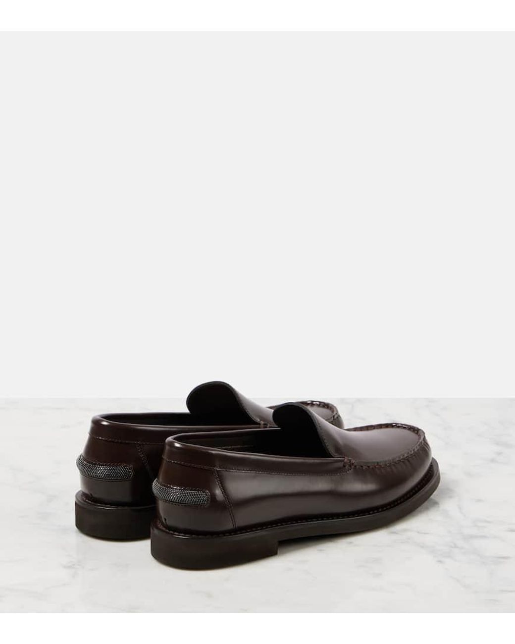 Brunello Cucinelli Brown Leather Loafers