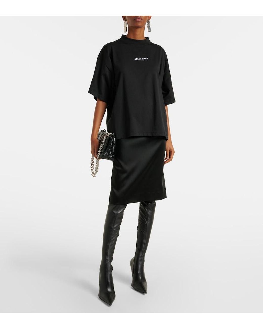 Balenciaga Black New Back T-Shirt Medium Fit