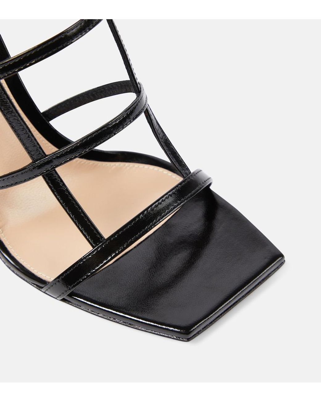 Gianvito Rossi Black Mondry 95 Leather Sandals