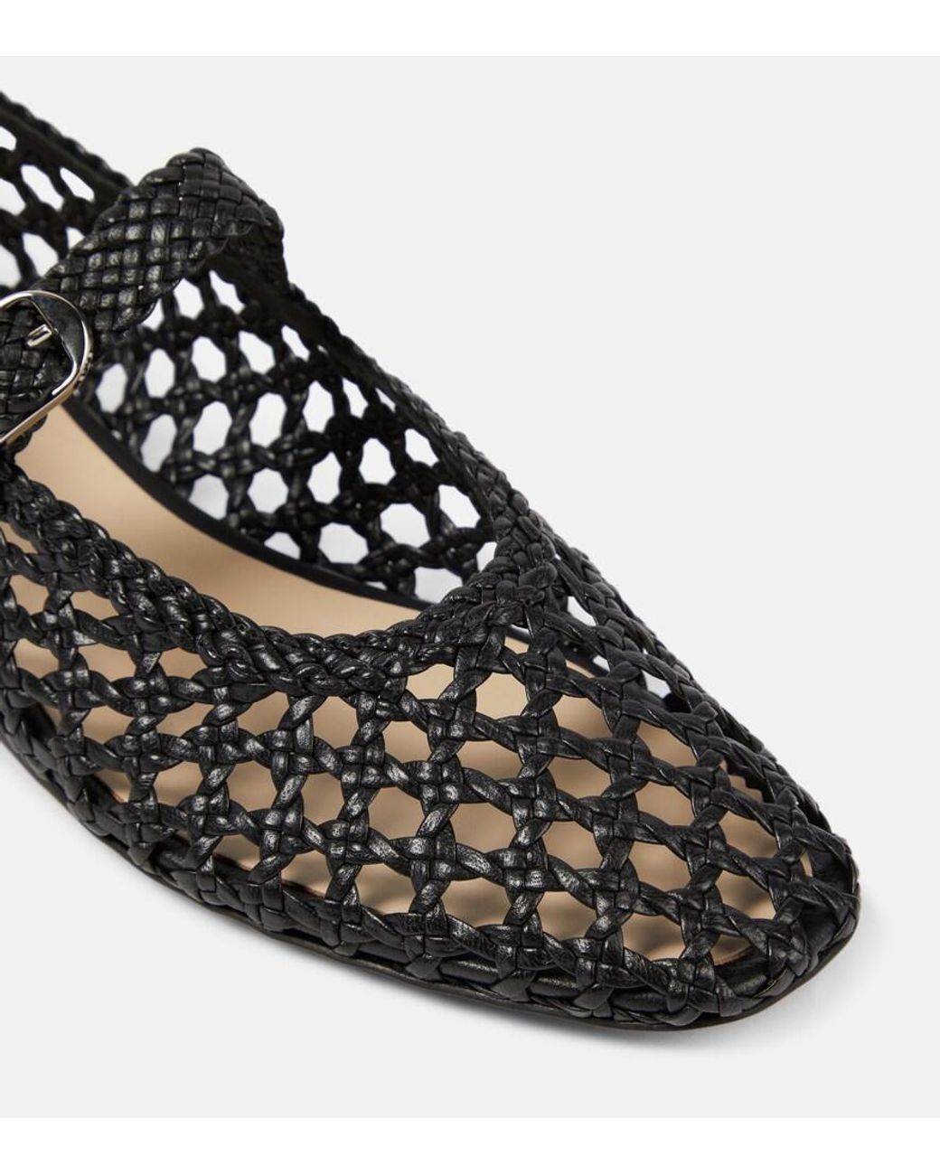 Le Monde Beryl Woven Mary Jane Ballerina Flats in Black | Lyst Canada