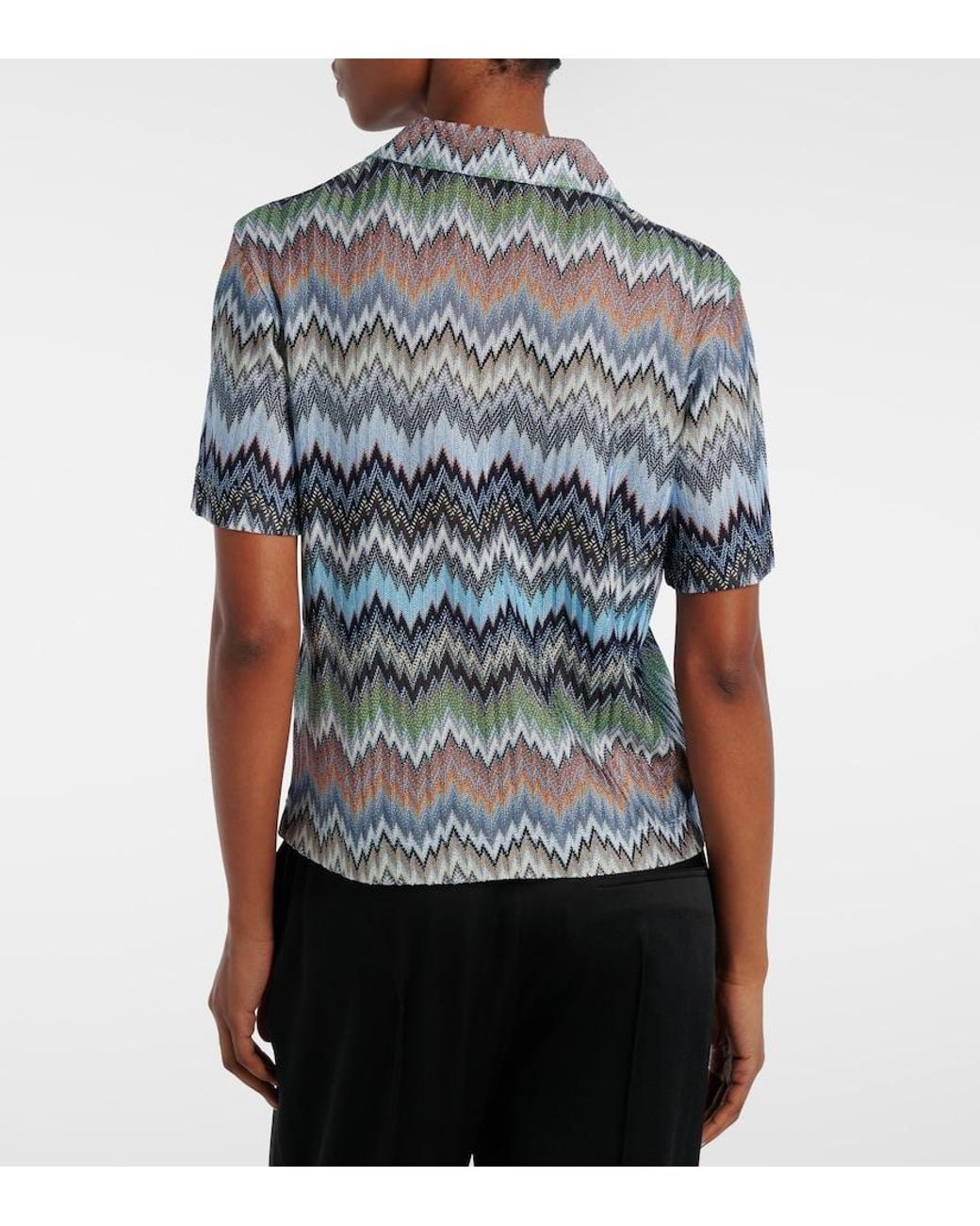 Missoni Blue Zigzag Intarsia Shirt