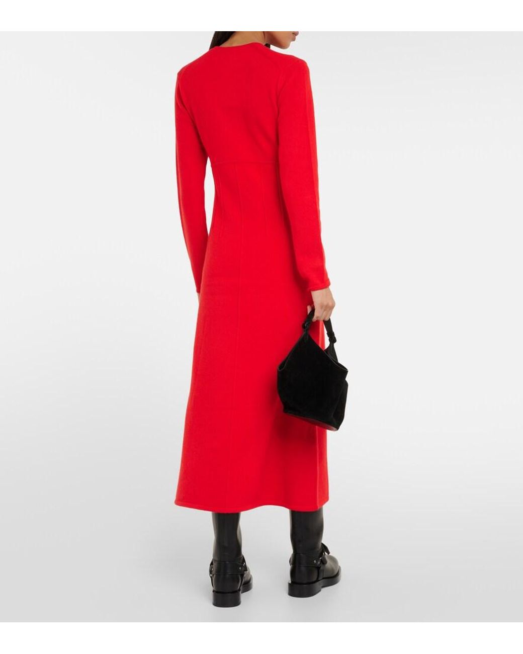 Dorothee Schumacher Red Modern Statements Knitted Midi Dress