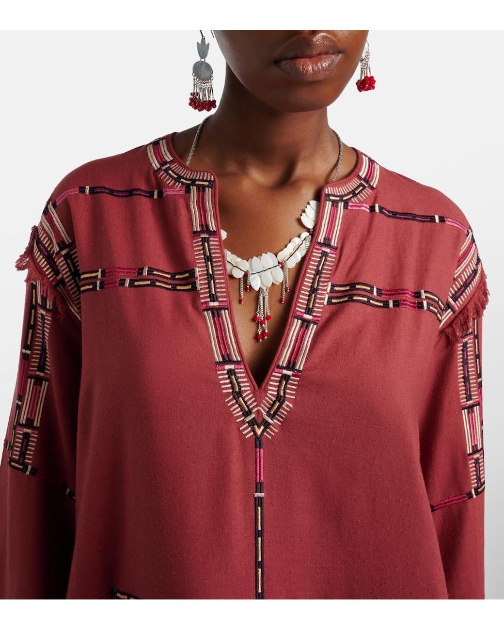 Isabel Marant Freya Embroidered Silk Tunic