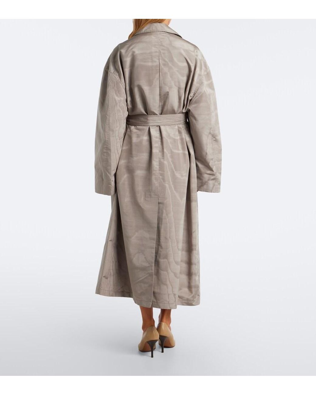 The Row Natural Archa Silk Moire Faille Trench Coat