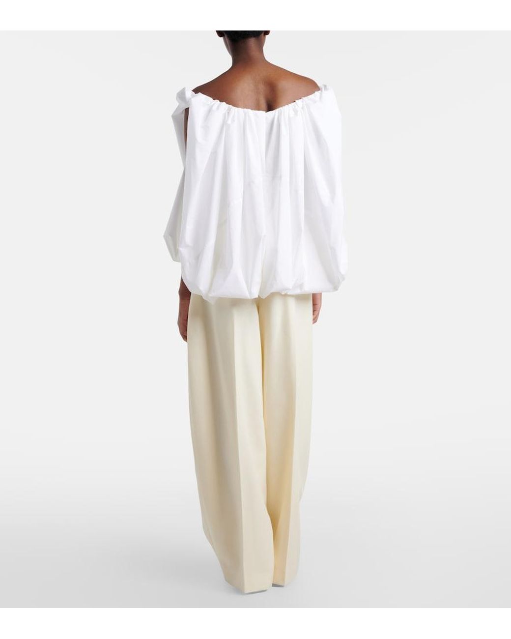 Jacquemus White Virgin Wool Wide-Leg Pants