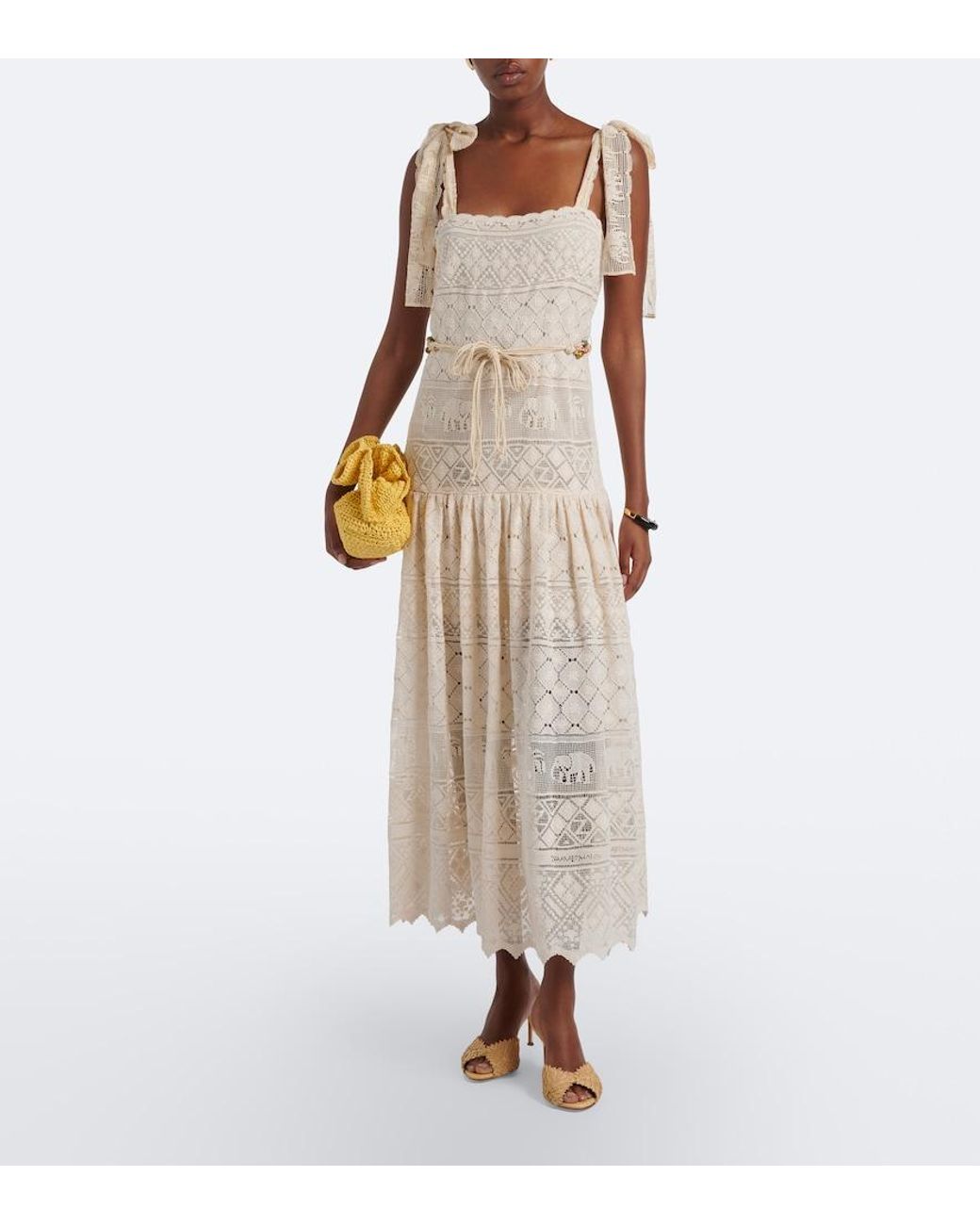 Aquazzura Yellow Paradise Raffia Clutch