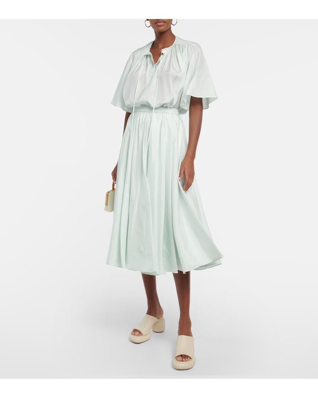 Joseph White Smithfield Silk Midi Skirt