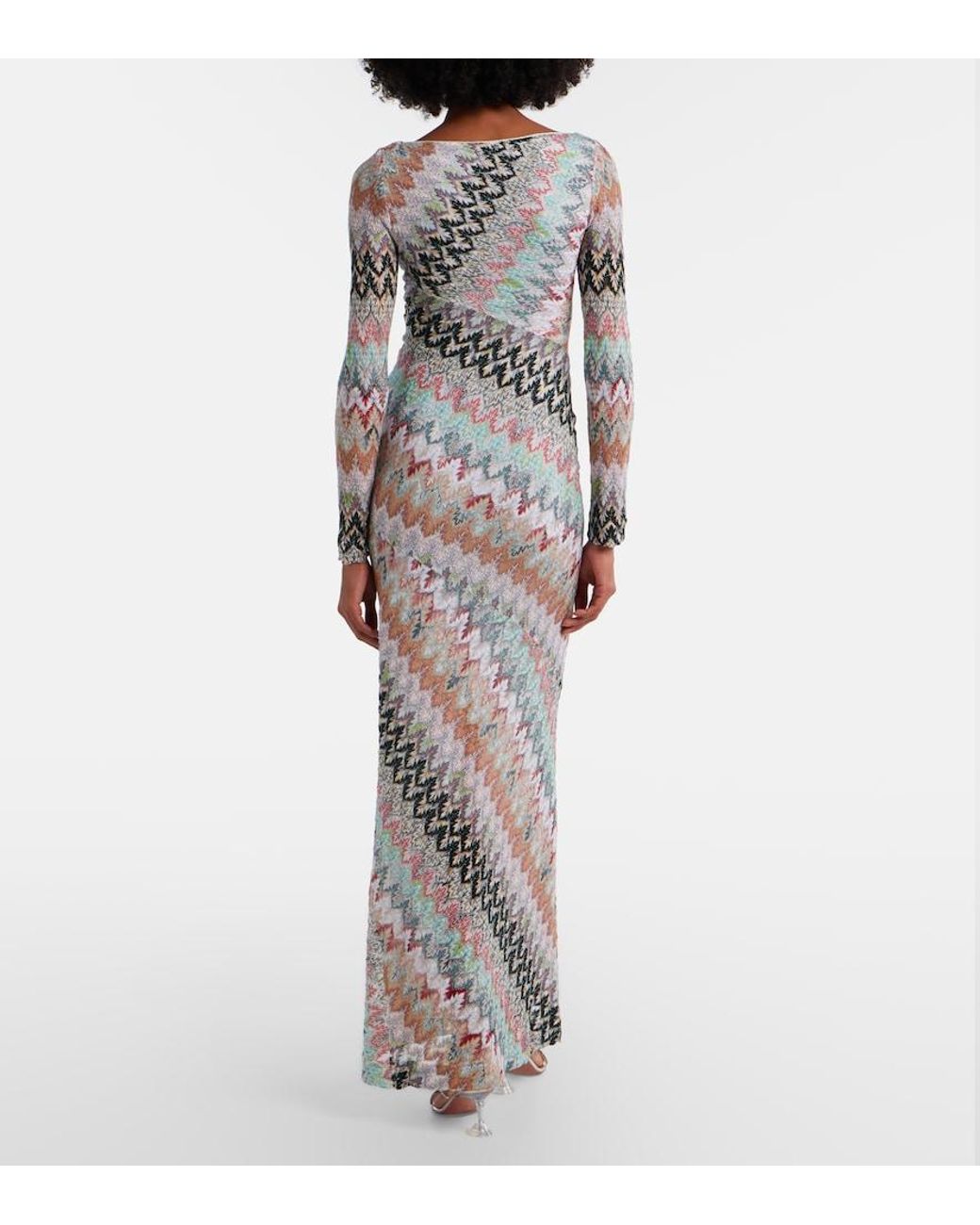 Missoni Gray Zigzag Lame Maxi Dress