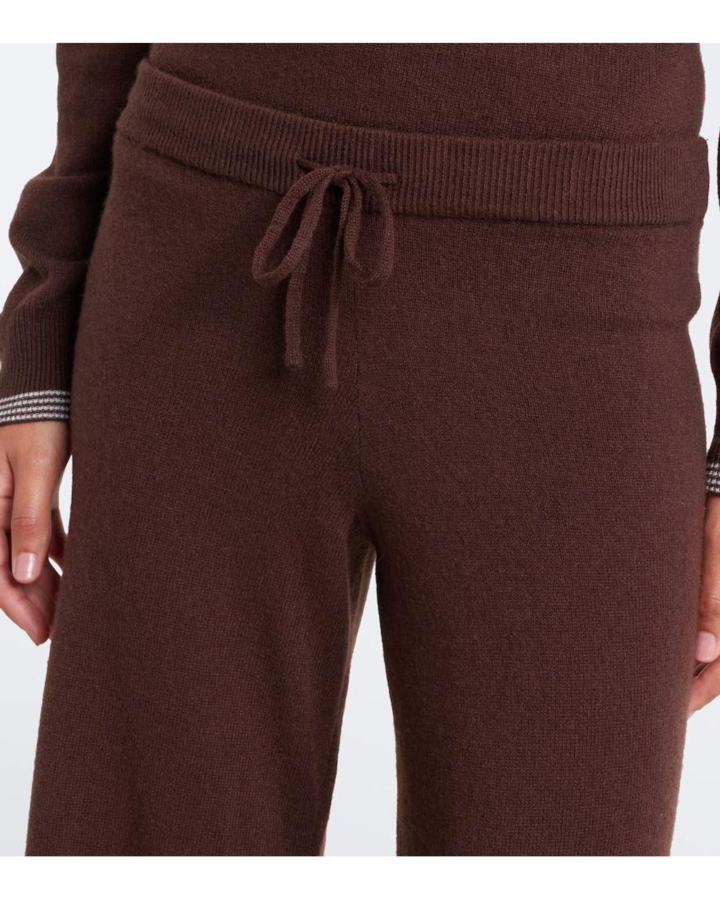 The Upside Brown Coco Amelie Cashmere-Blend Wide-Leg Pants