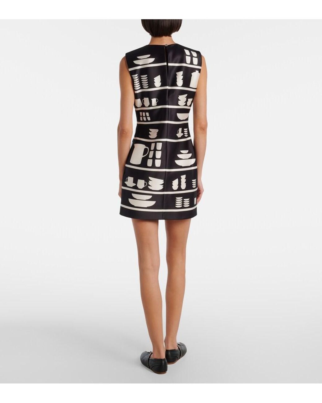 J.W. Anderson Black Mini Shift Printed Minidress