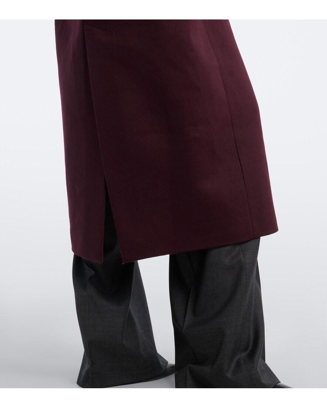 Frankie Shop Purple Brea Single-Breasted Wool-Blend Coat
