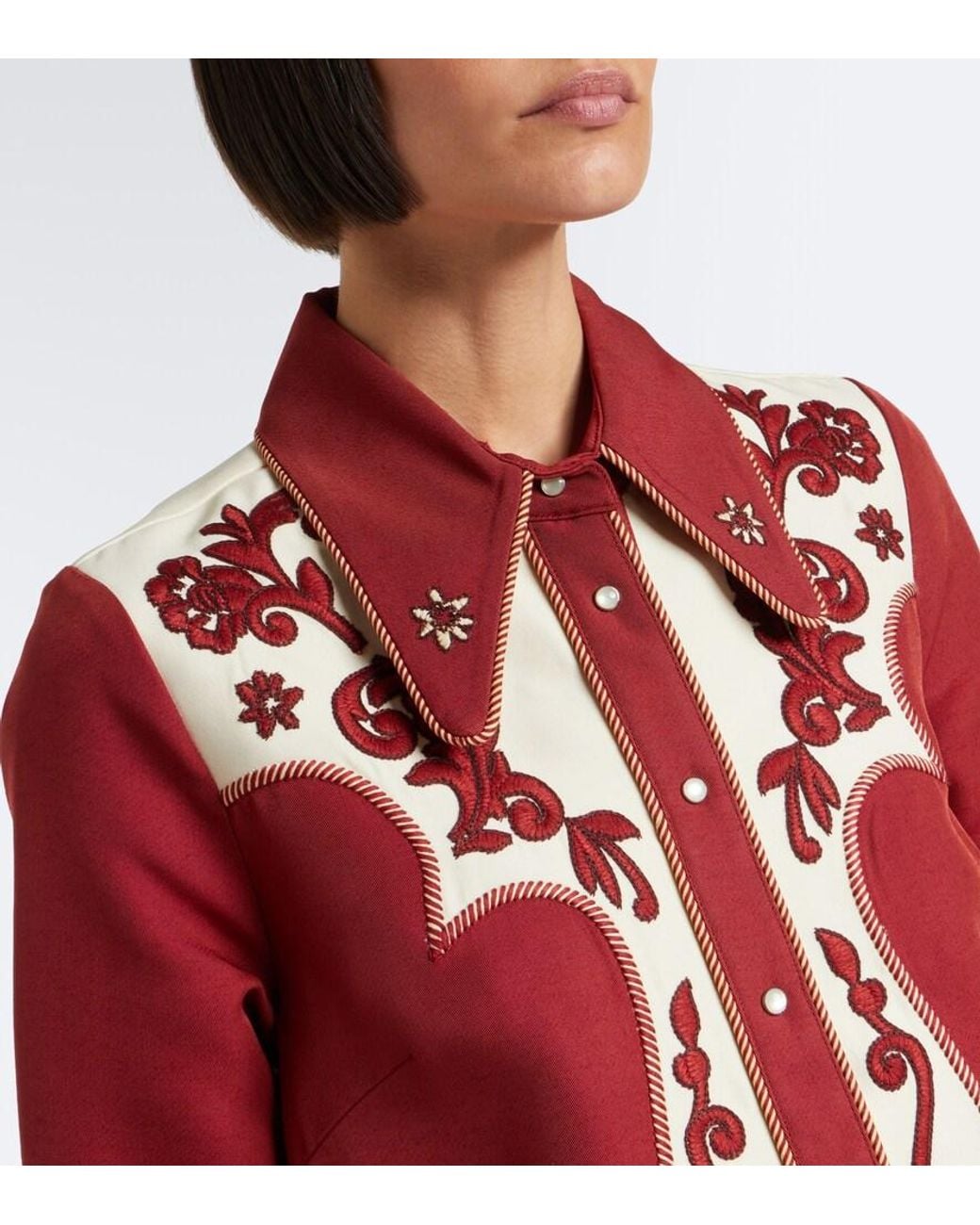 ALÉMAIS Duke Embroidered Wool-Blend Shirt