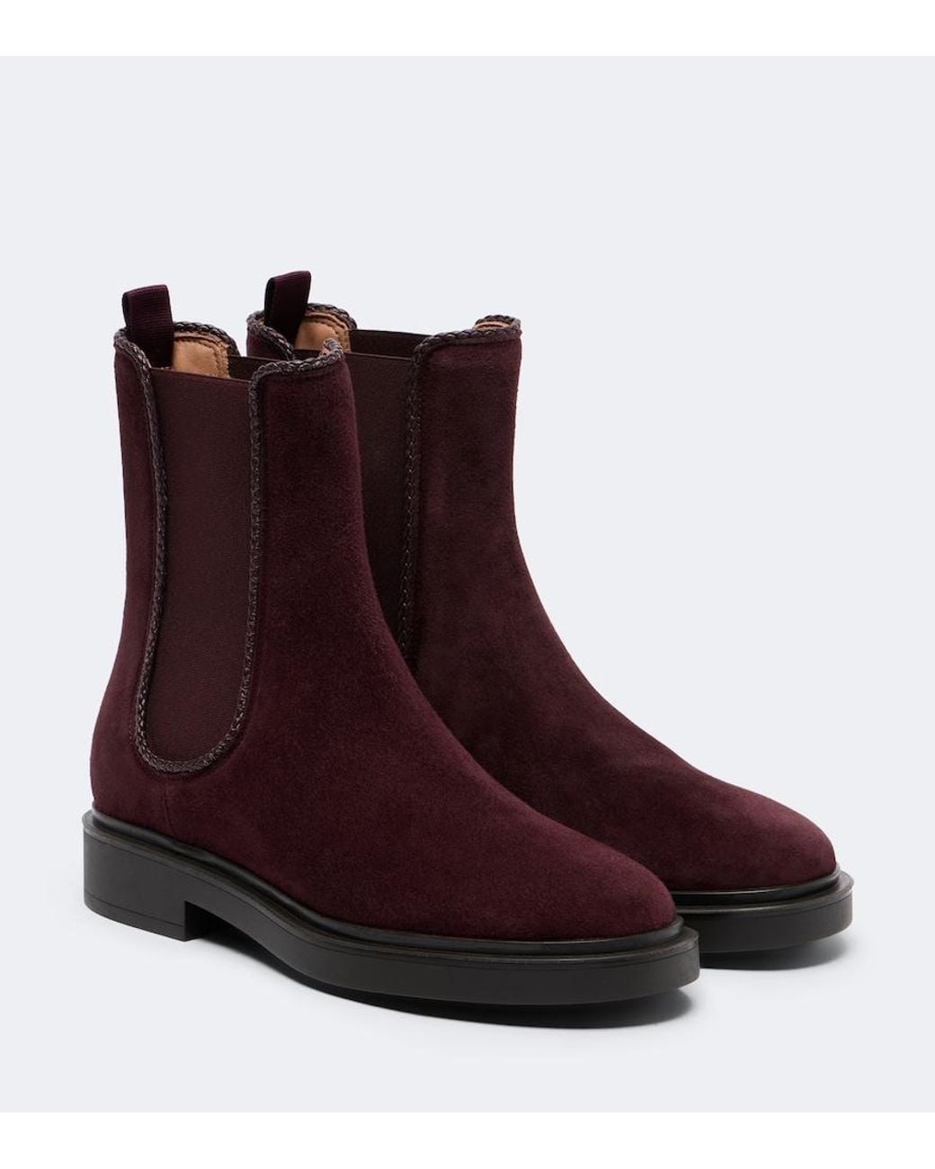Aquazzura Brown Gaspard Suede Chelsea Boots
