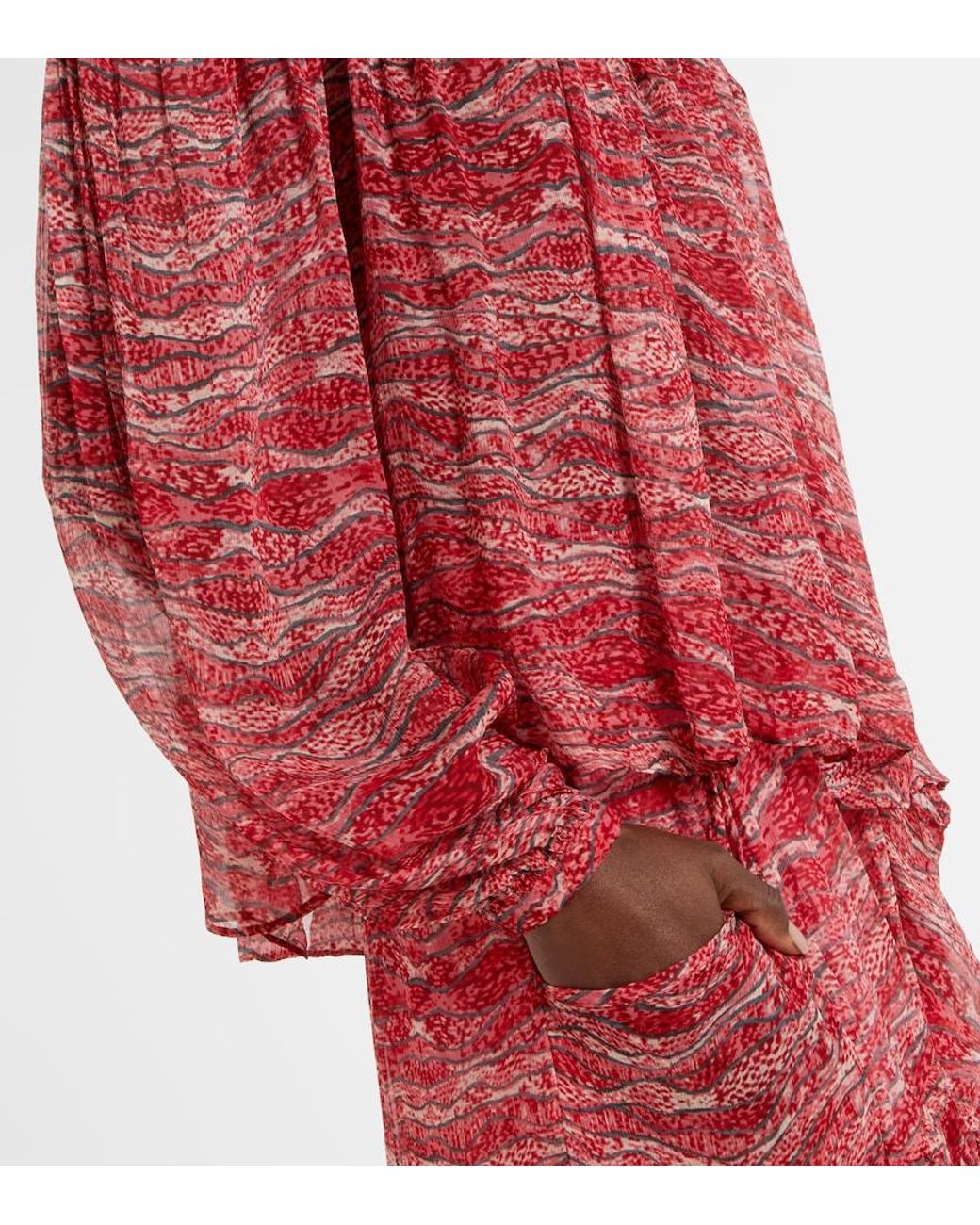 Isabel Marant Red Vutti Chiffon Top