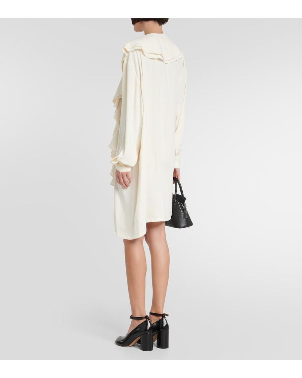 MM6 by Maison Margiela White Ruffle-Trimmed Minidress