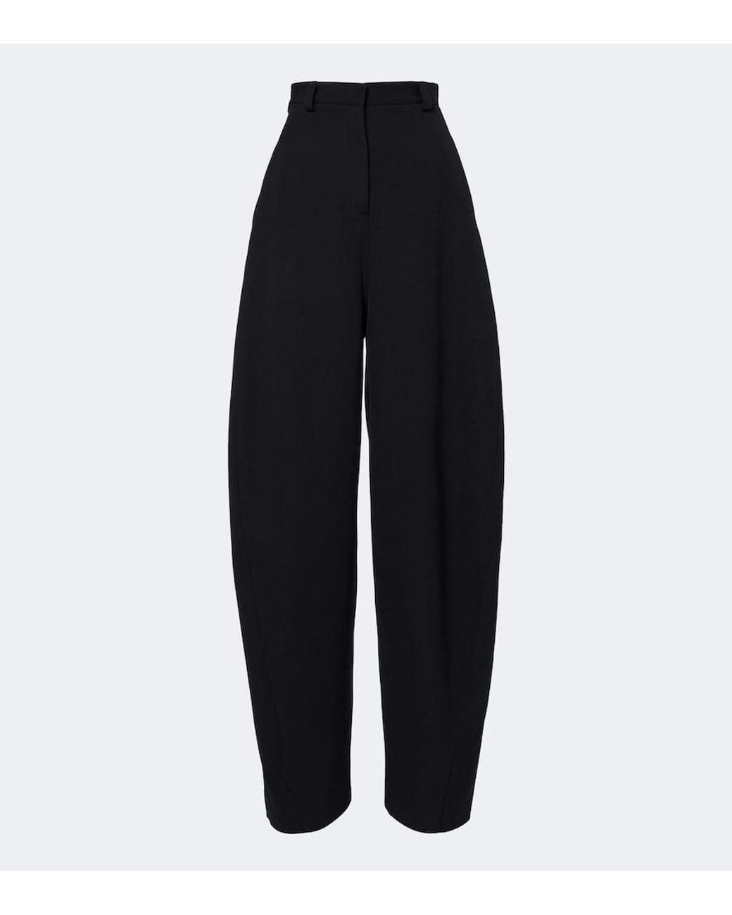 Balenciaga Black Wool Barrel-Leg Pants