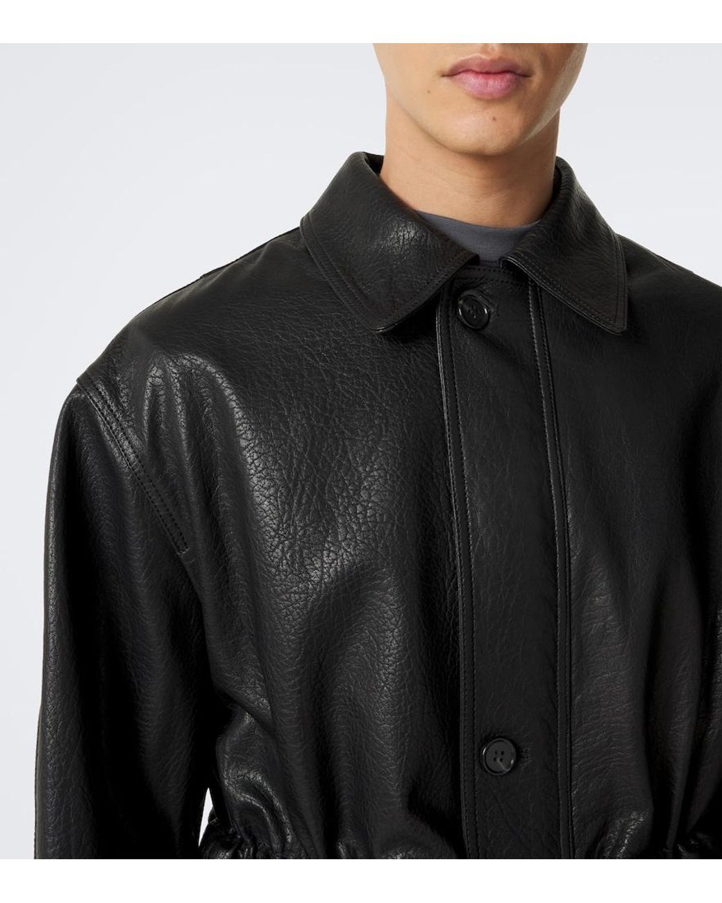 Arma Black Mavis Leather Jacket for men