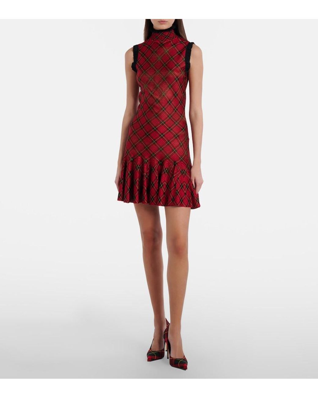 McQueen Red Skull Macqueen Tartan Pumps