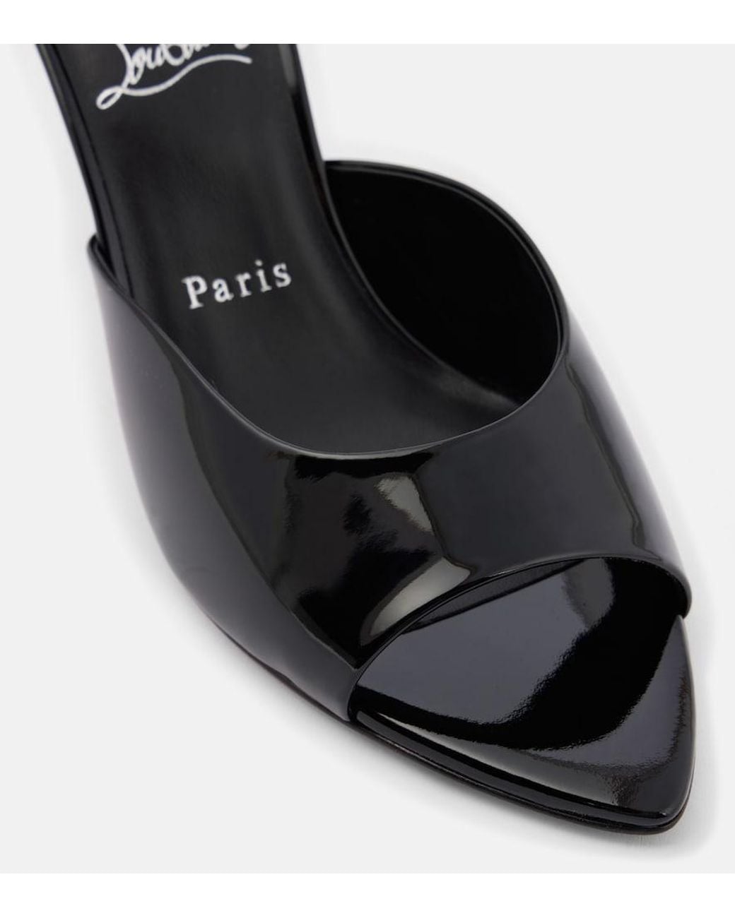 Christian Louboutin Black Miss Z 80 Patent Leather Mules