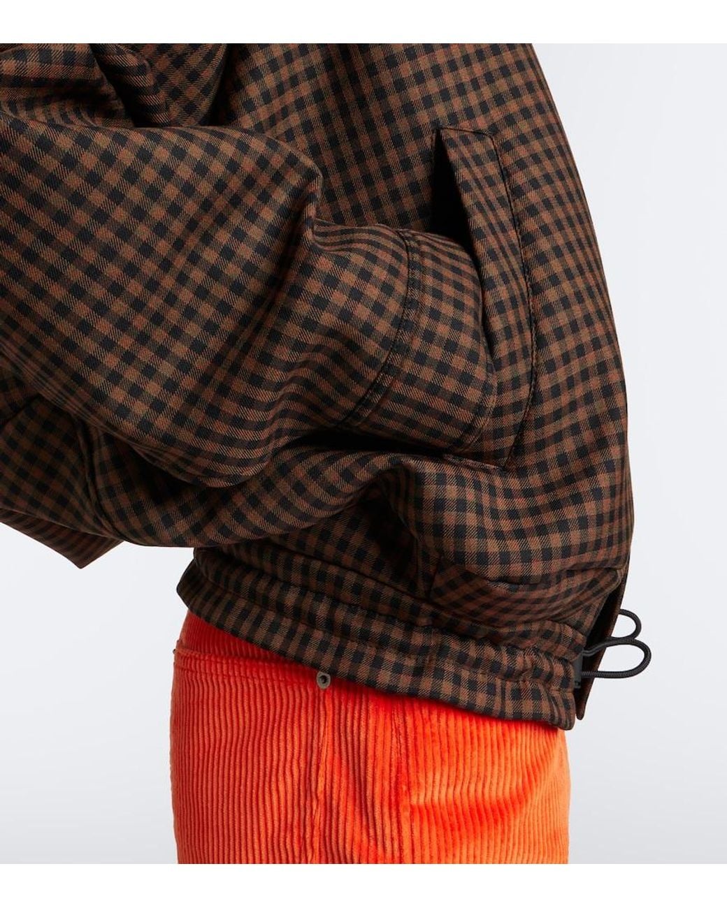 Loewe Brown Checked Wool Blouson Jacket