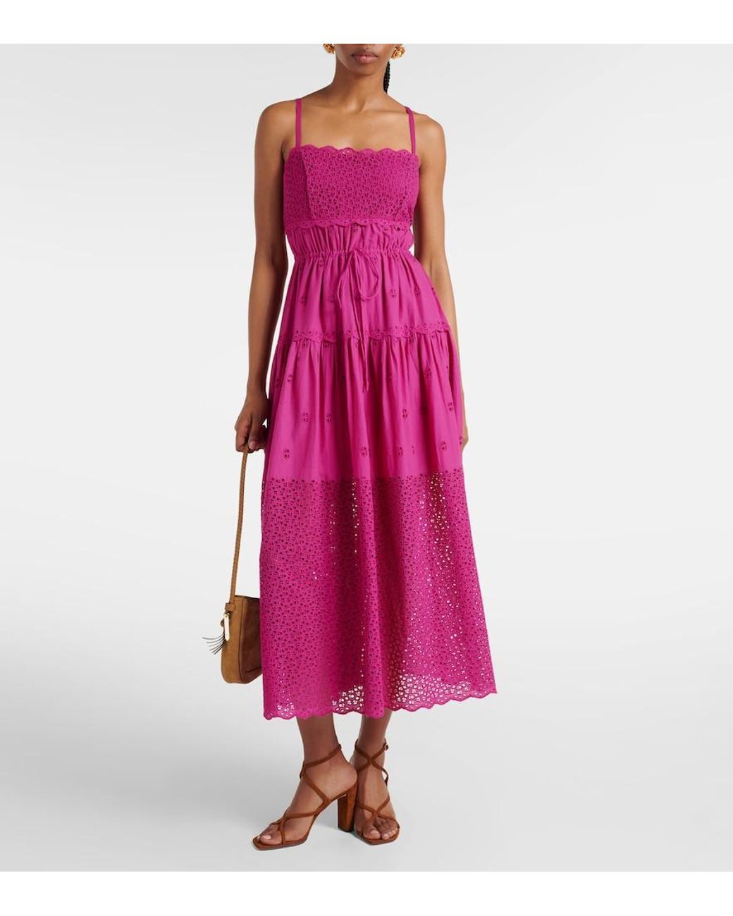 Ulla Johnson Purple Isadore Cotton Voile Maxi Dress