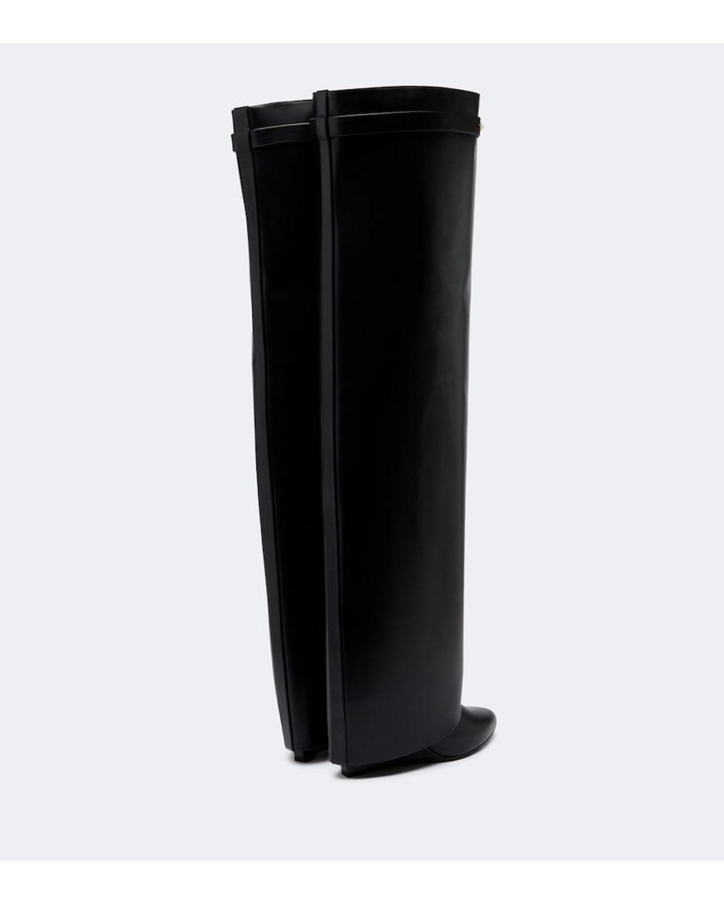 Givenchy Black Shark Pinch Leather Over-The-Knee Boots