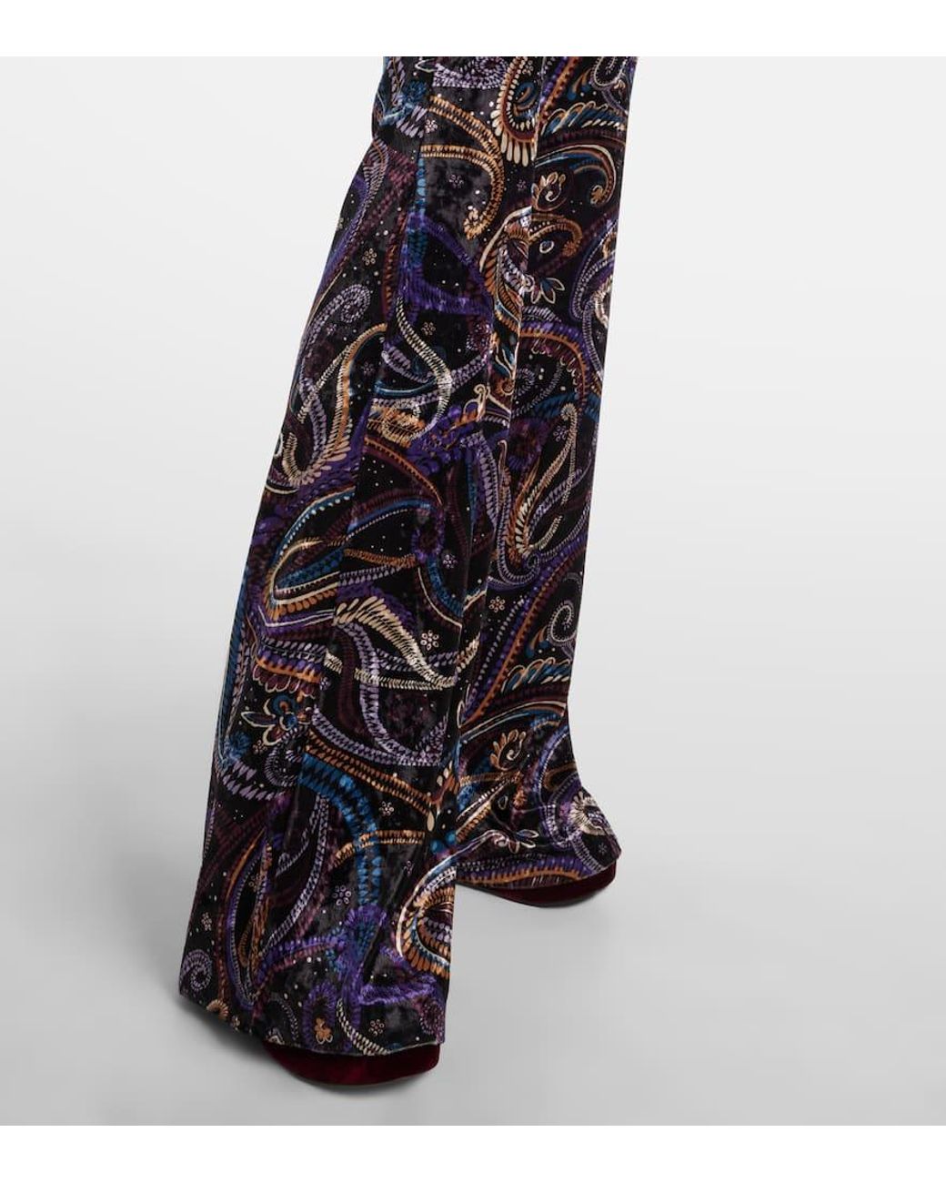 Etro Black Paisley Flared Pants