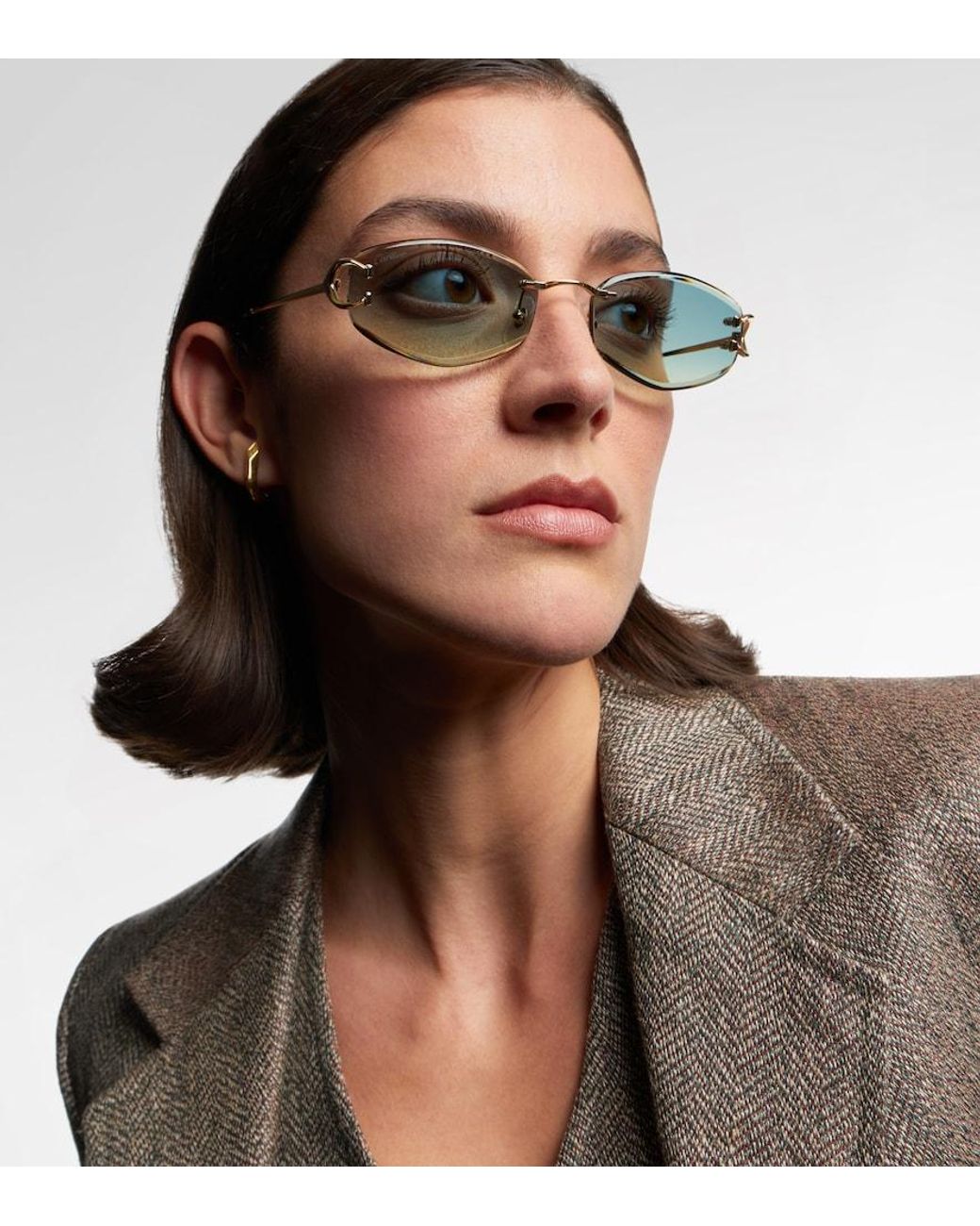 Cartier Blue Signature C Oval Sunglasses