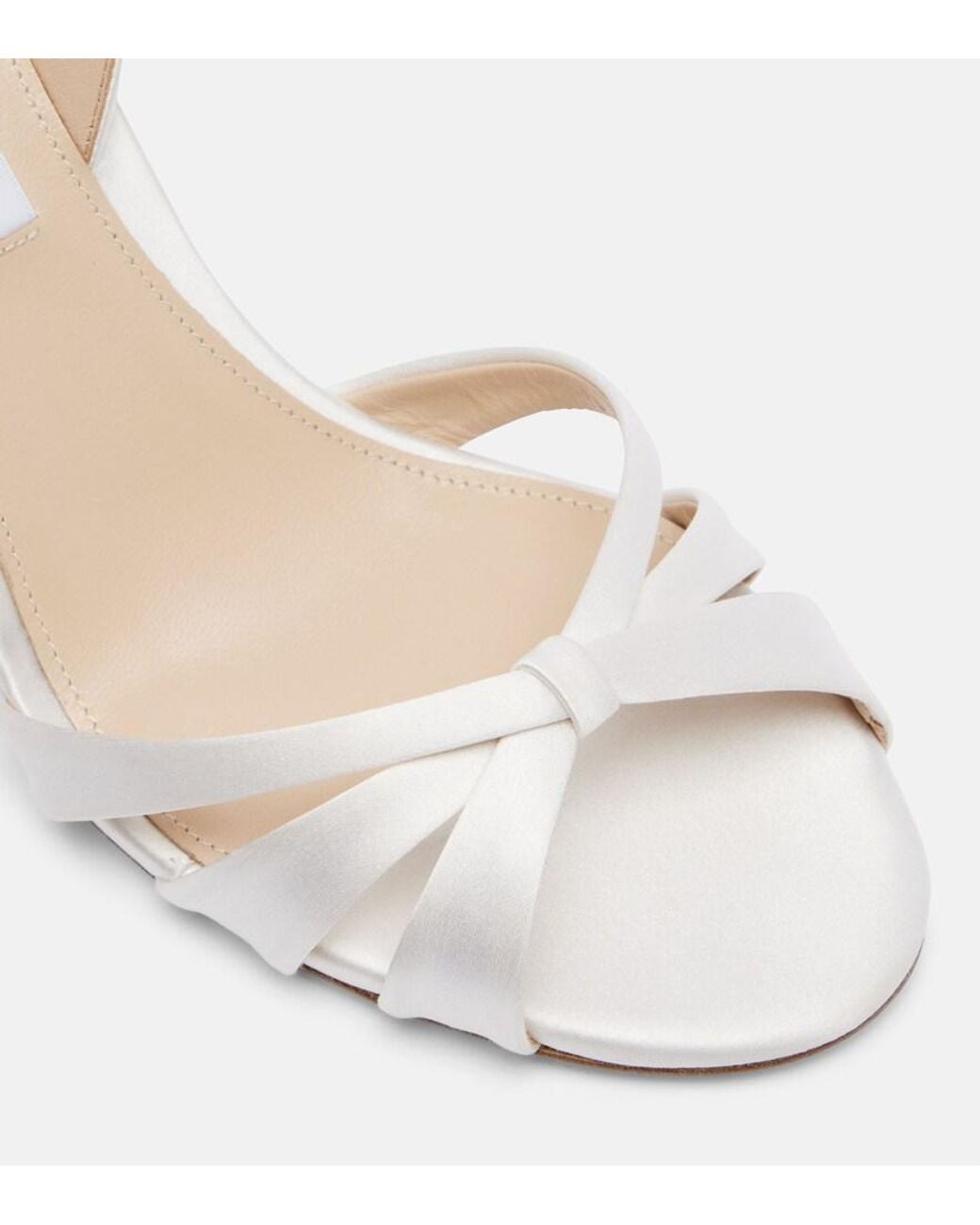 Aquazzura Natural Tati 85 Satin Slingback Sandals