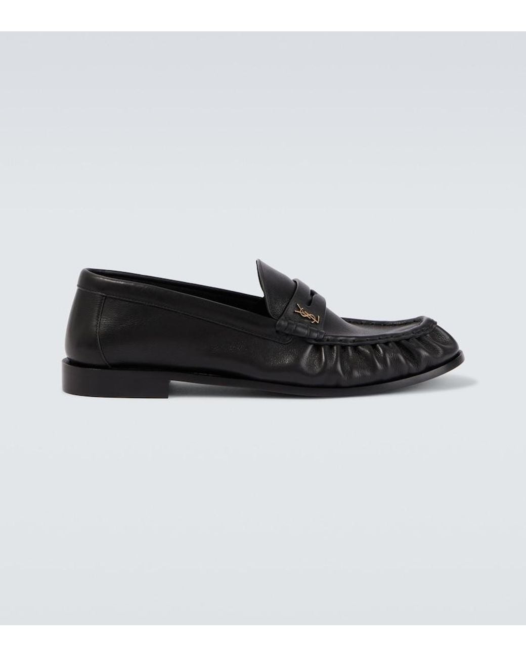 Saint Laurent Black Le Loafer Leather Penny Loafers for men