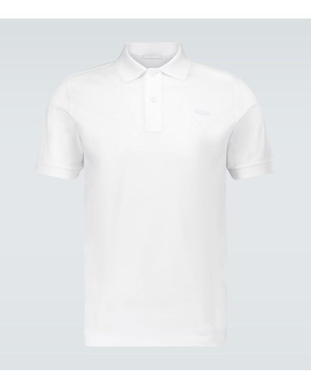 Prada White Logo Polo Shirt for men