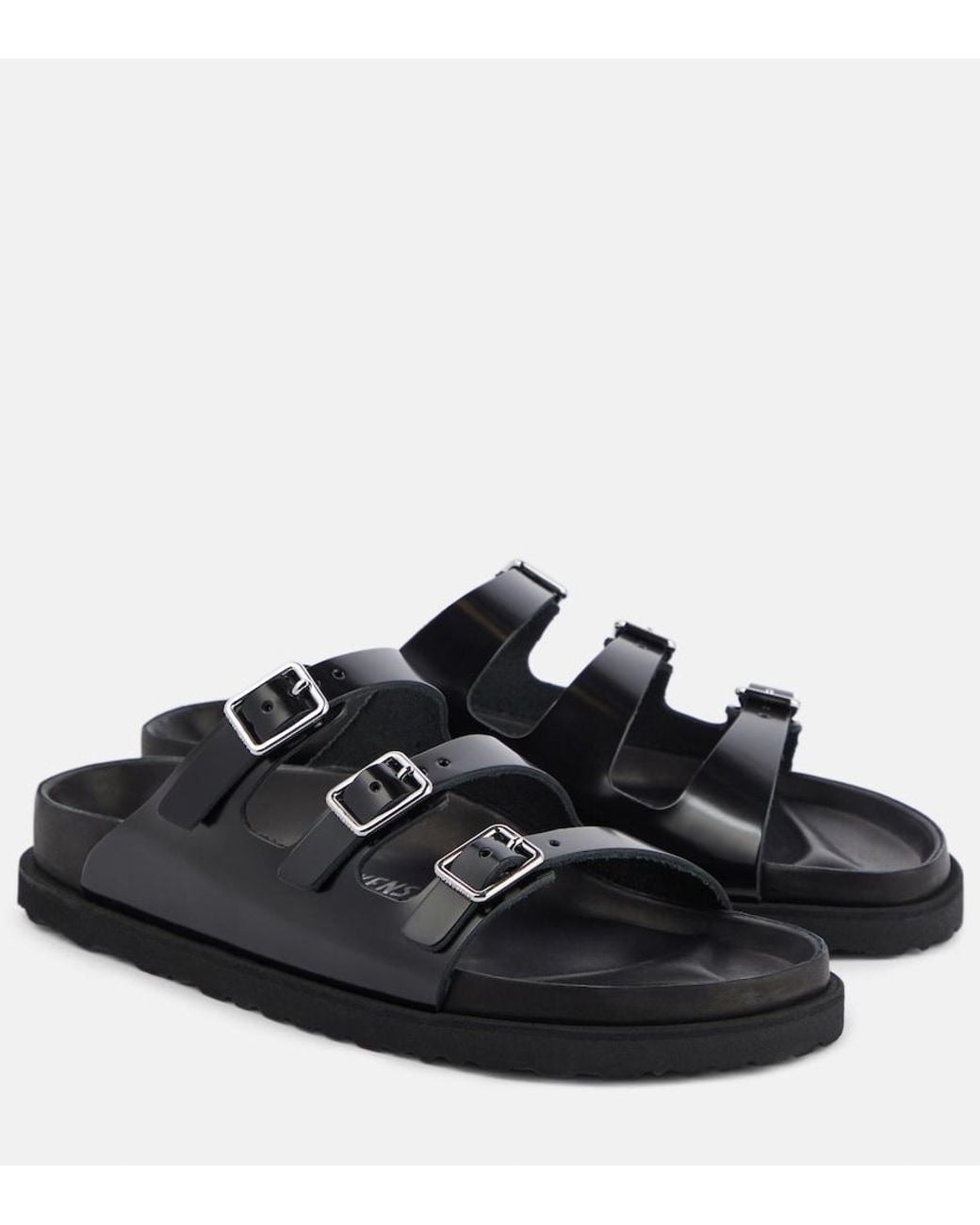 Birkenstock Black Florida Leather Sandals
