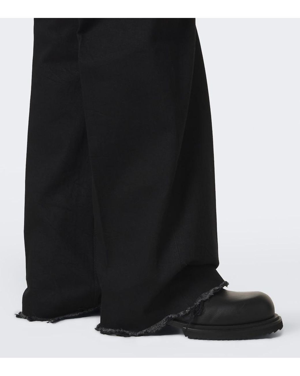 Rick Owens Black Geth Distressed Wide-Leg Jeans for men
