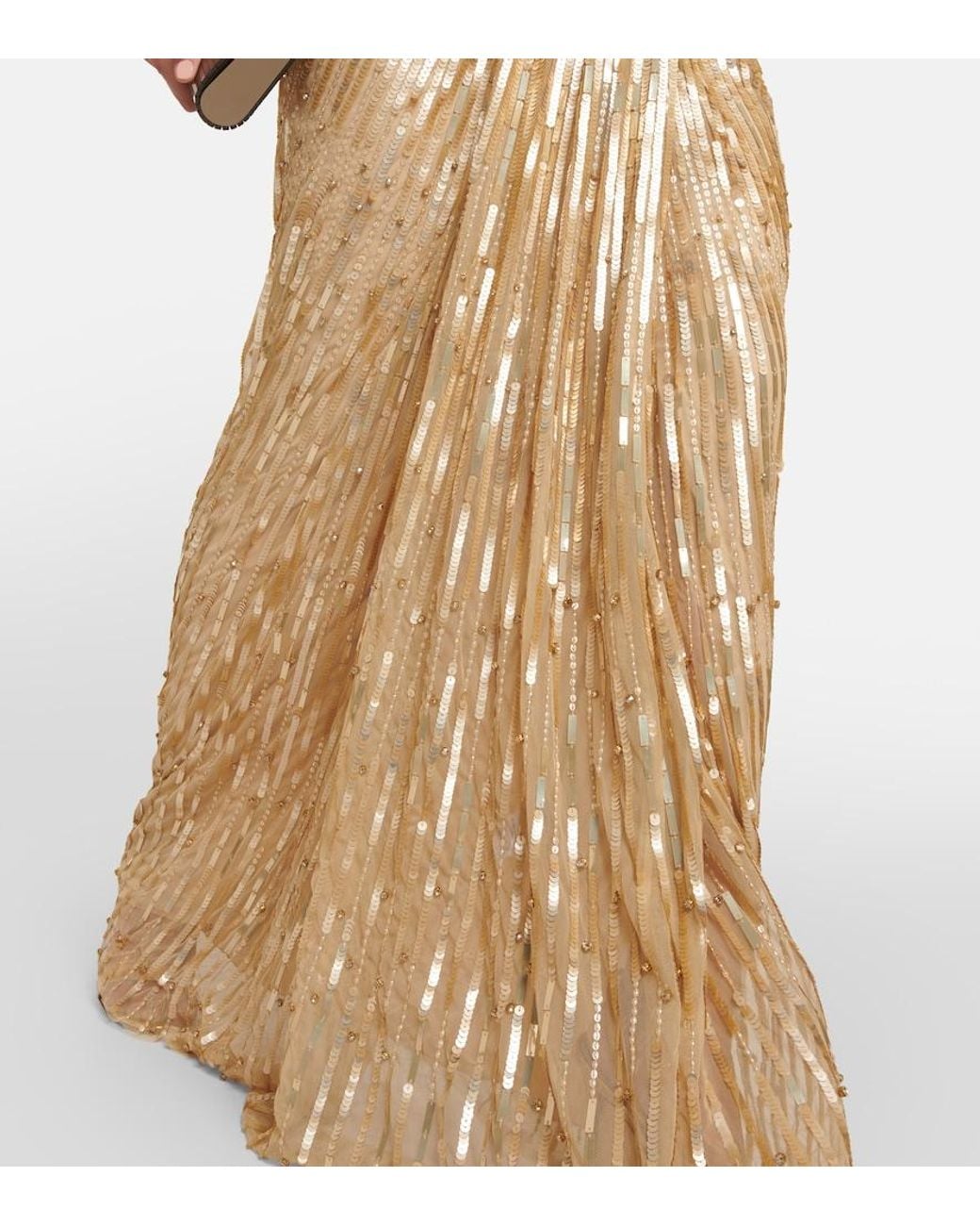 Jenny Packham Metallic Embellished Margot Gown