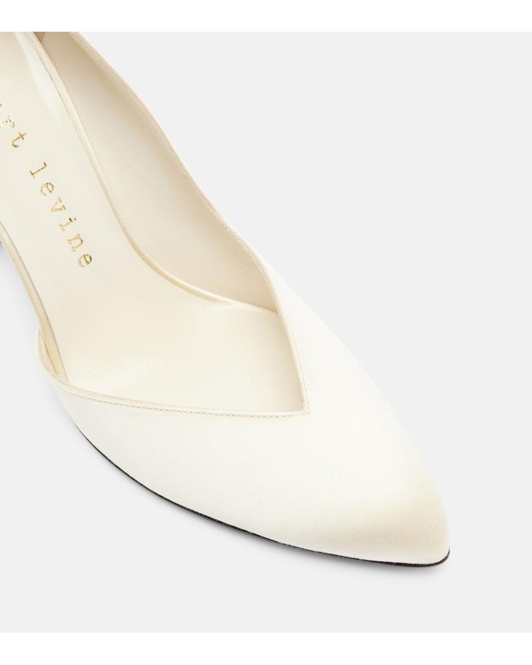 Herbert Levine White Not Half Bad Embellished Satin Pumps