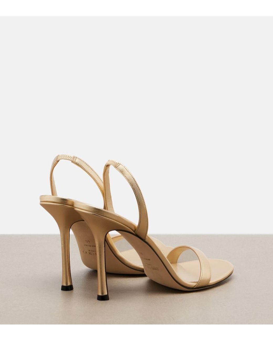 Jimmy Choo Natural Jenn Metallic Leather Slingback Sandals