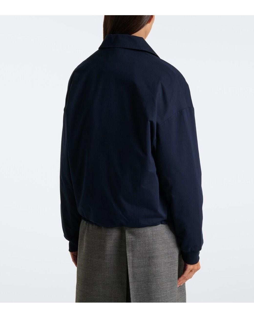 Prada Blue Reversible Re-Nylon And Jersey Blouson Jacket