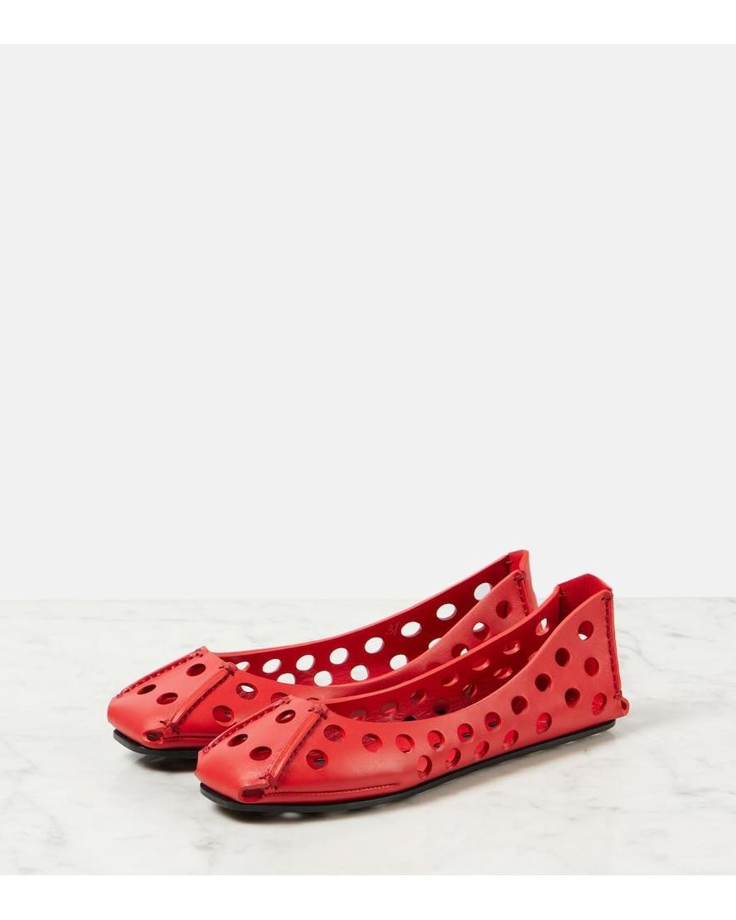 Alaïa Red Ballet Flat