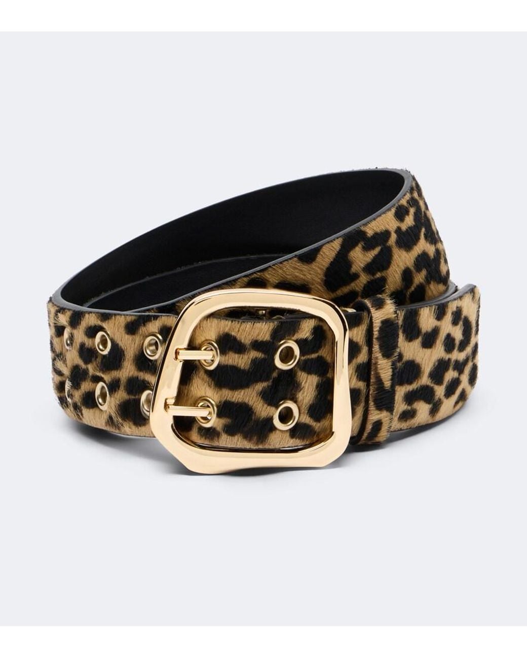 Amanu Multicolor Wandile Leopard-Print Calf Hair Belt