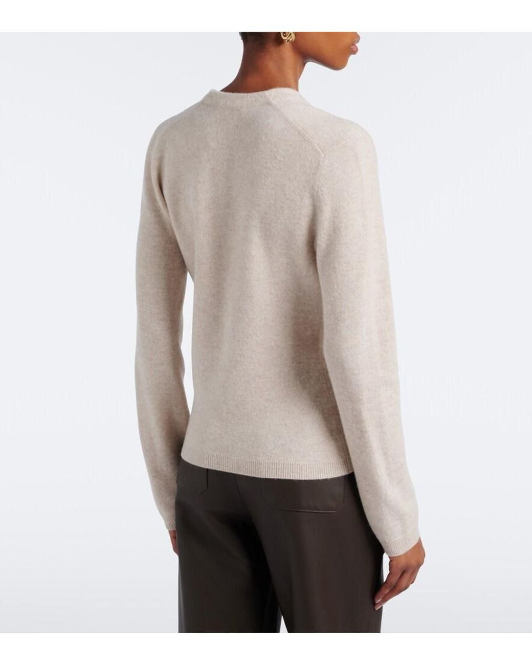 Vince Natural Gathered Wool And Cashmere Sweater
